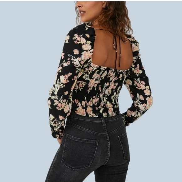 Free people Hillary Printed Top $98 retail NWT XS - Picture 2 of 9